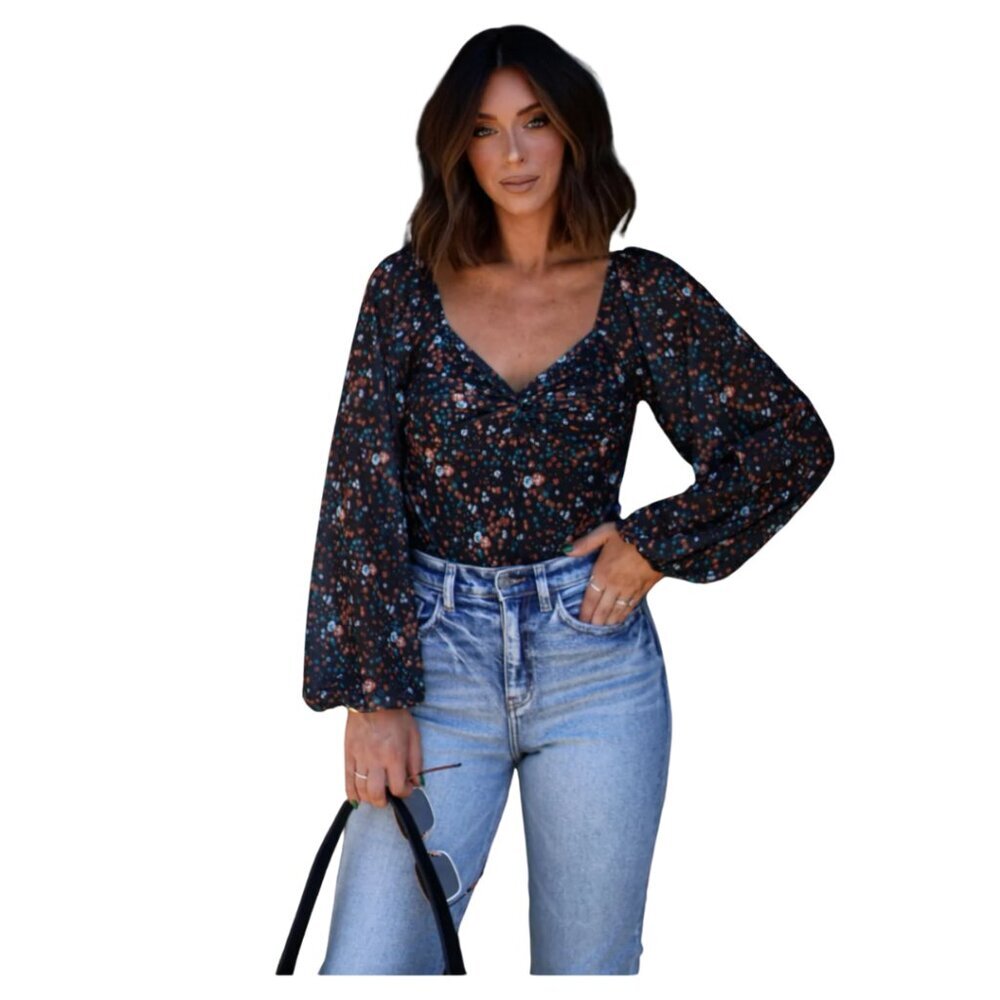 67. Magnolia Boutique Floral Print Bodysuit Women’s Size L